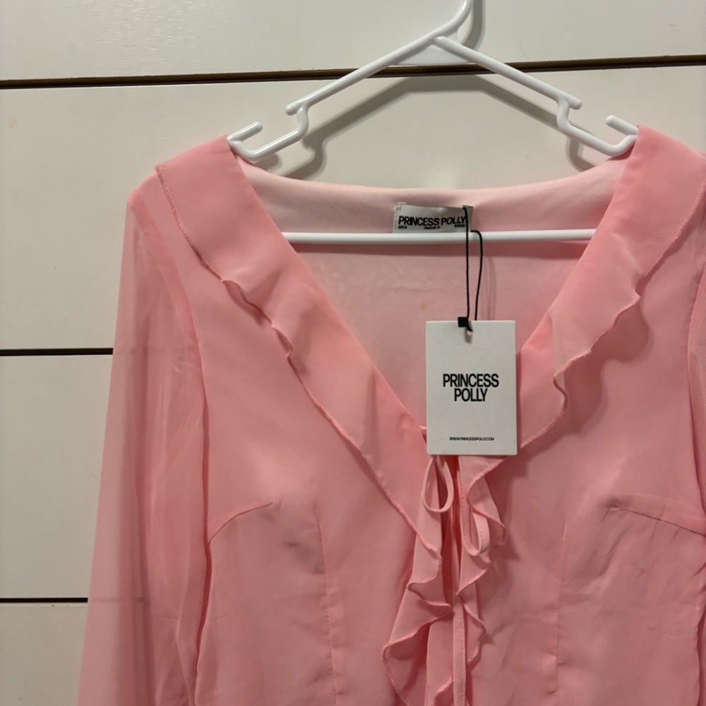 Princess Polly Marisela Long Sleeve Mini Dress Pink NWT - Picture 10 of 11